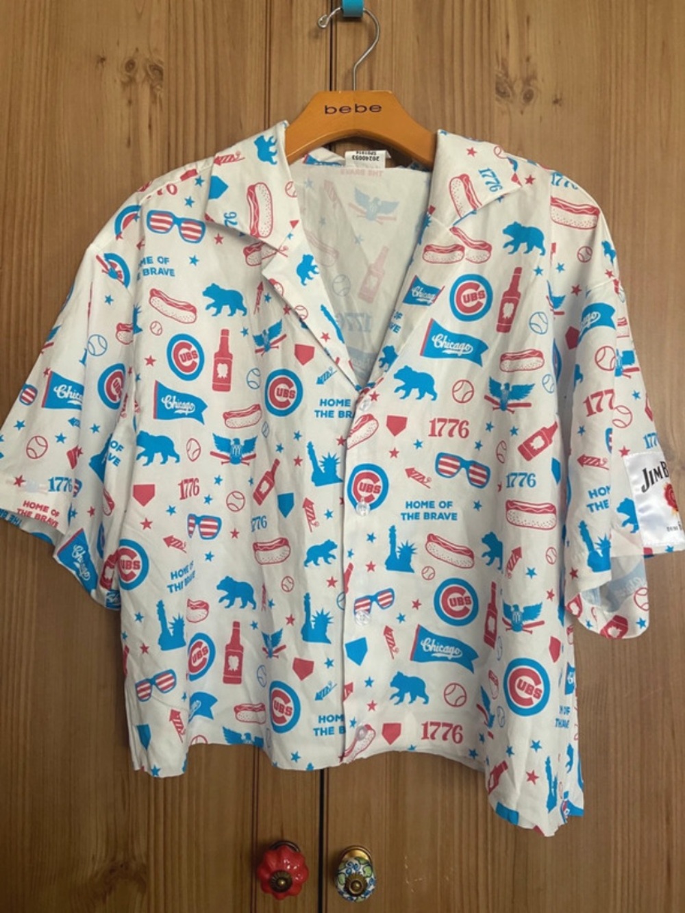 Cubs Hawaiian 4th of July Wrigley Field Shirt XL EUC
